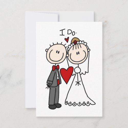 Stick Figure Wedding Couple Add Your Own Greeting  Invitation