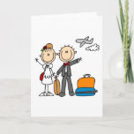 Stick Figure Wedding Honeymoon T-shirts and Gifts Card<br><div class="desc">Stick Figure Wedding Honeymooners T-shirts,  mugs,  cards,  stickers,  magnets,  tote bags,  keepsakes,  keychains,  placemats,  binders,  and more featuring a stick figure bride and groom who are embarking on their honeymoon after being married!</div>