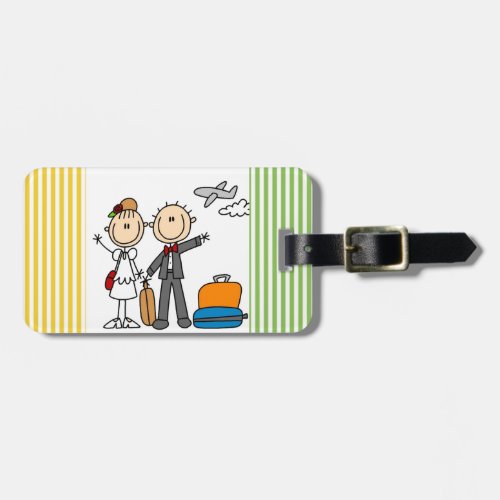 Stick Figure Wedding Honeymoon T_shirts and Gifts Luggage Tag