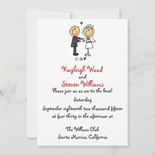 Stick Figure Wedding Invitation