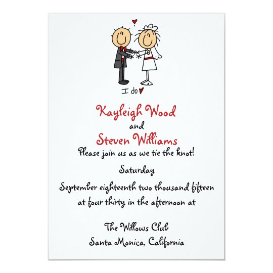 Stick Figure Wedding Invitation Zazzle Stick Figure Wedding Invitation