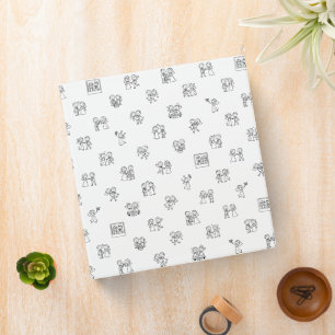 Stick Figure Wedding Moments – Black on White Dood 3 Ring Binder