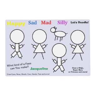 Stick Figures Activity Maze Lavender Placemat