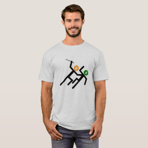 Stick Figures Bitcoin Crypto vs US Dollar T-Shirt