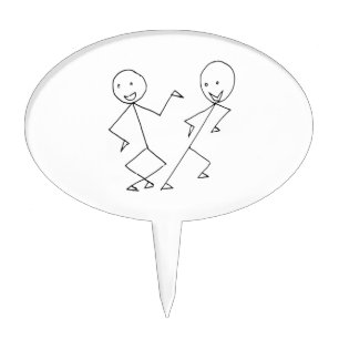 Stick Figures Dancing Cake Topper