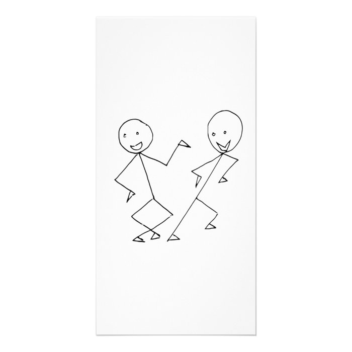 Stick Figures Dancing Photo Card Template