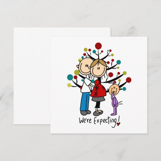 Stick Figures Expectant Parents Girl (Front/Back)