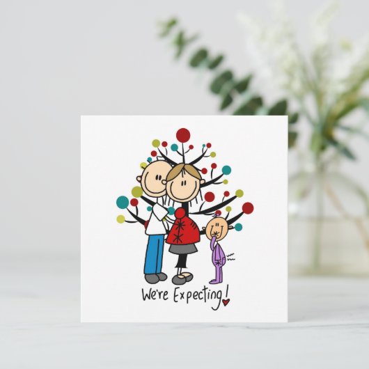 Stick Figures Expectant Parents Girl (Standing Front)