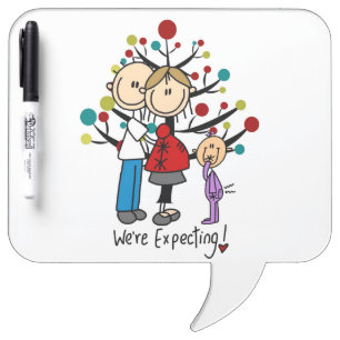 Stick Figures Expectant Parents Girl Dry Erase Board