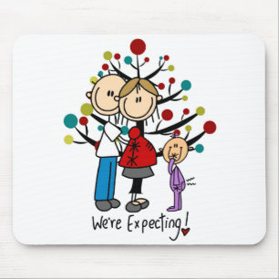 Stick Figures Expectant Parents Girl Mouse Pad