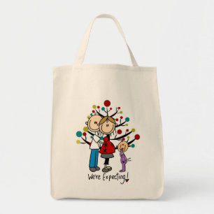 Stick Figures Expectant Parents Girl Tote Bag