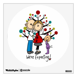 Stick Figures Expectant Parents Girl Wall Sticker