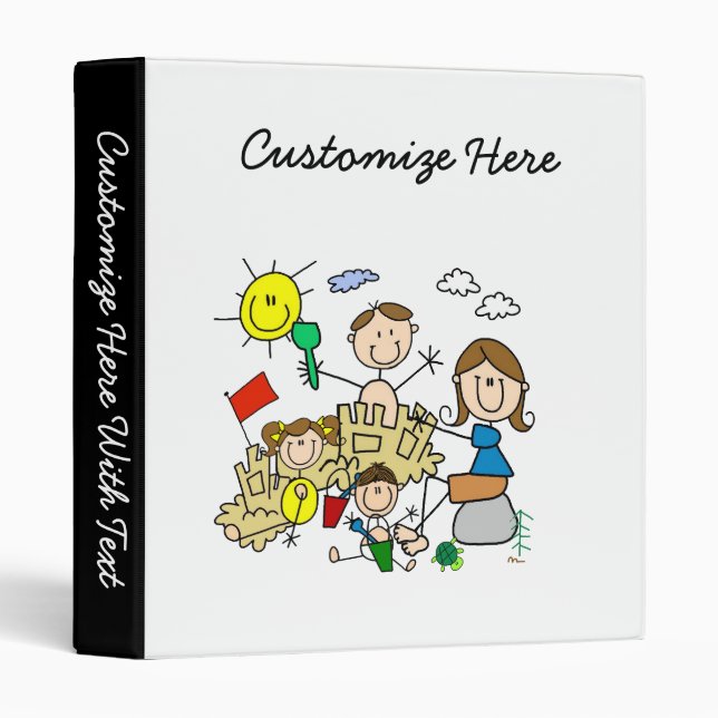 Stick Figures Family Beach Fun Binder (Front/Spine)