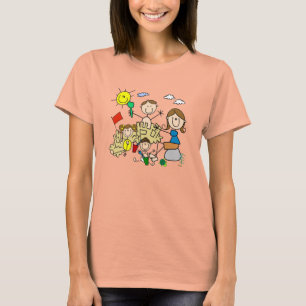 Stick Figures Family Beach Fun T-Shirt