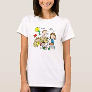 Stick Figures Family Beach Fun T-Shirt