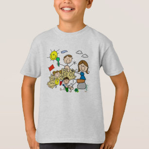 Stick Figures Family Beach Fun T-Shirt