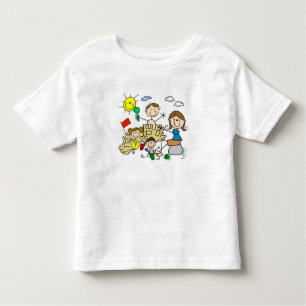 Stick Figures Family Beach Fun Toddler T-shirt