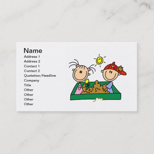 Customizable Stick Figures in Sandbox Business Cards