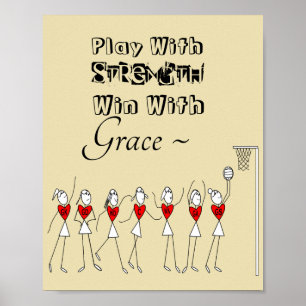 Stick Figures Inspirational Netball Quote Poster
