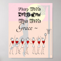 Stick Figures Motivational Netball Quote