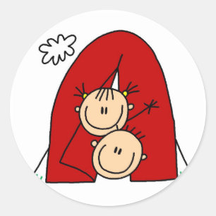 Stick Figures Tenting Tshirts and Gifts Classic Round Sticker