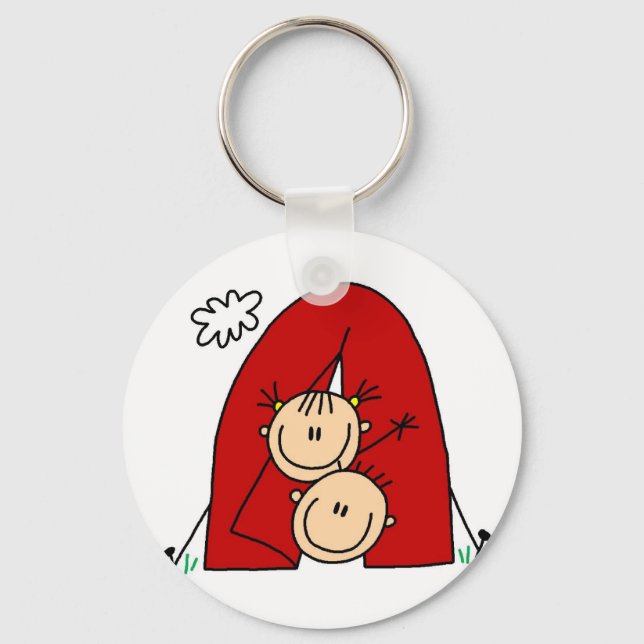 Stick Figures  Tenting Tshirts and Gifts Keychain (Front)