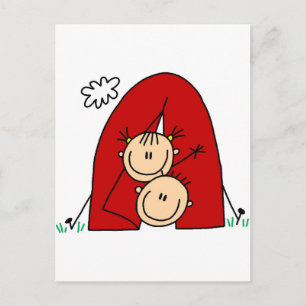 Stick Figures Tenting Tshirts and Gifts Postcard