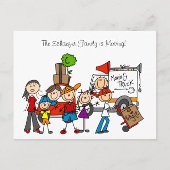 Stick Figures We Moved Postcards by stick_figures at Zazzle