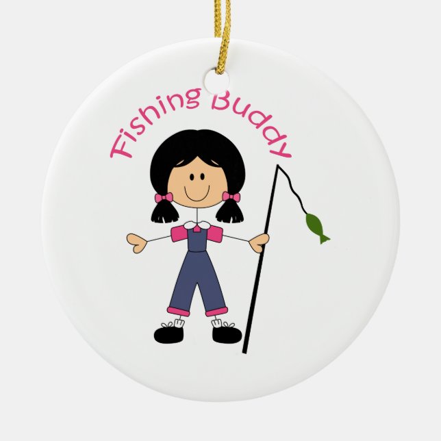 STICK FISHING BUDDY CERAMIC ORNAMENT (Front)
