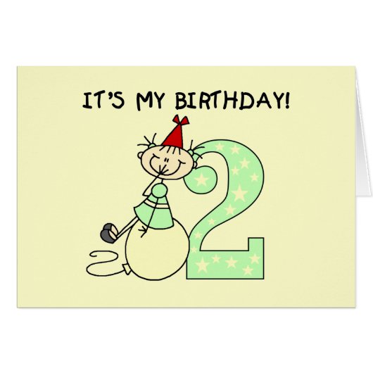 Stick Girl 2nd Birthday Tshirts and Gifts (Front Horizontal)