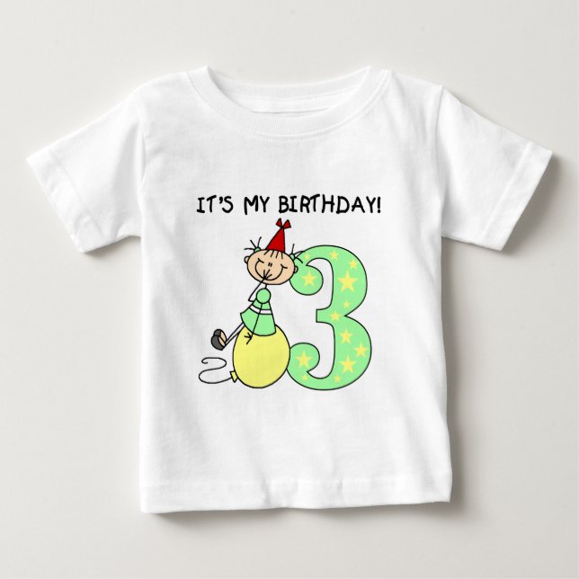 Stick Girl 3rd Birthday Tshirts and Gifts (Front)