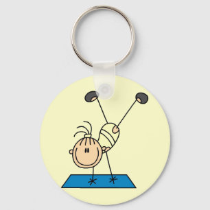 Stick Girl Doing Flips Tshirts and Gifts Keychain