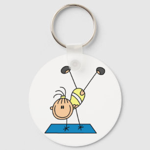 Stick Girl Doing Flips Tshirts and Gifts Keychain
