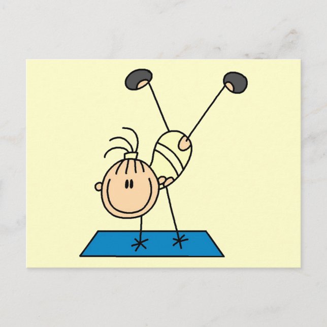 Stick Girl Doing Flips Tshirts and Gifts Postcard (Front)