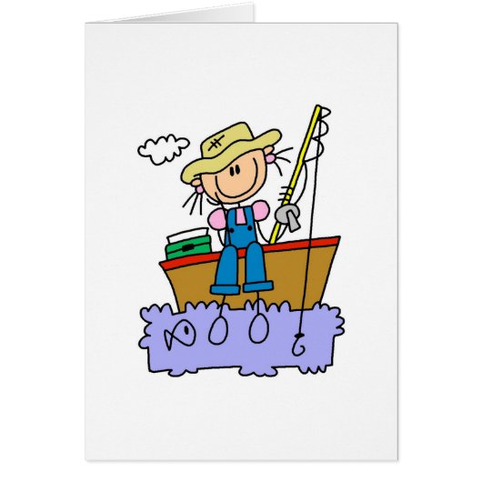 Stick Girl Fishing Cards (Front)