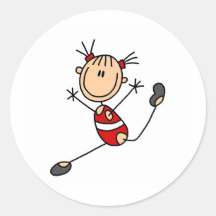 Stick Girl Gymnast Stickers