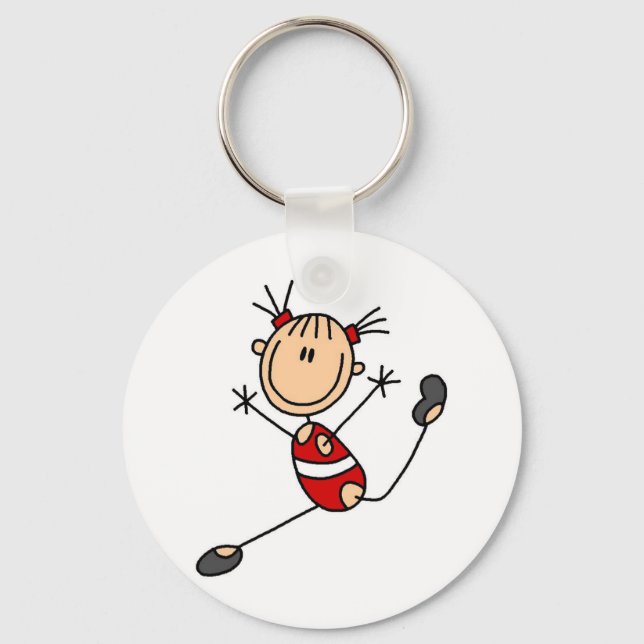 Stick Girl Gymnast Tshirts and Gifts Keychain (Front)