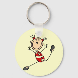 Stick Girl Gymnast Tshirts and Gifts Keychain