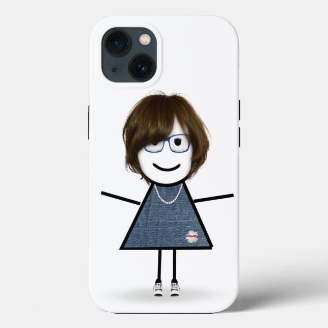 Stick Girl In Sneakers with Hair Case-Mate iPhone Case (Back)