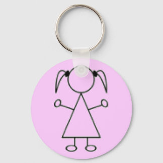 Stick Girl Keychain - Pink
