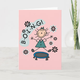 Stick Girl on Trampoline T-shirts and Gifts Card