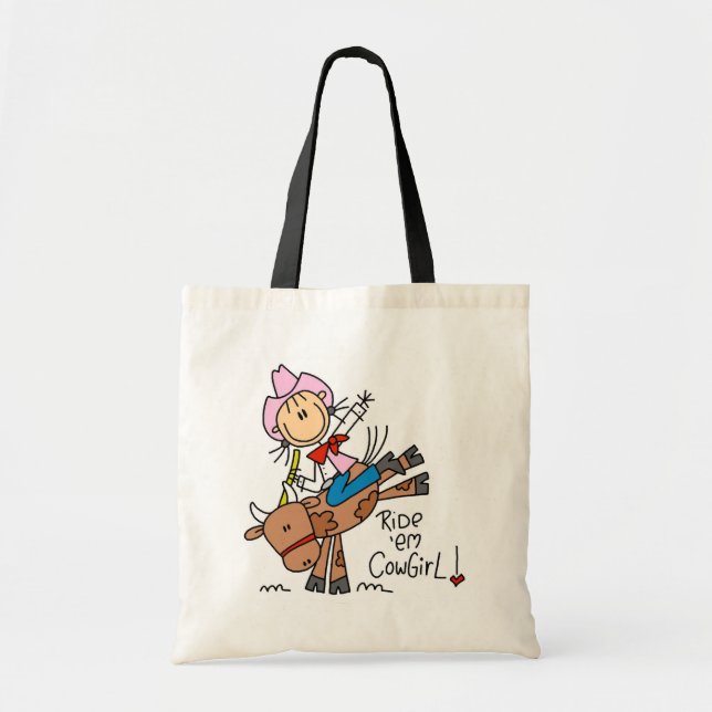 Stick Girl Ride Em Cowgirl Tshirts and Gifts Tote Bag (Front)