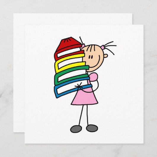 Stick Girl With Books (Front/Back)
