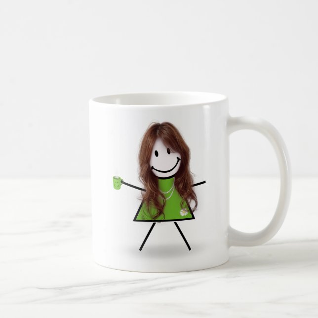 Stick Girl With Coffee and Quote  Coffee Mug (Right)