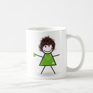 Stick Girl With Coffee Mug