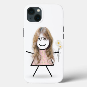 Stick Girl with Daisies iPhone 13 Case