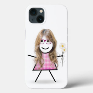 Stick Girl with Daisies iPhone 13 Case