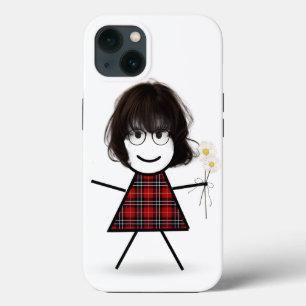 Stick Girl with Daisies iPhone 13 Case