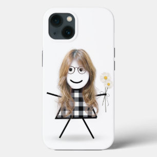Stick Girl with Daisies iPhone 13 Case