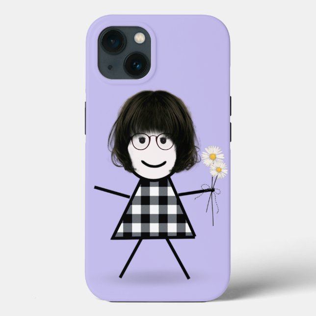 Stick Girl with Daisies  Case-Mate iPhone Case (Back)